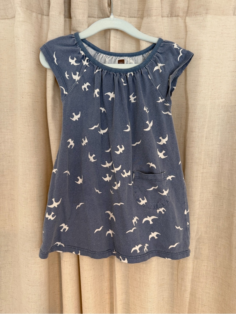 Tea Collection Blue Seagull Print Casual Dress 2 PLAY CONDITION